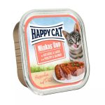 ووم گربه هپی کت مینکاس طعم مرغ و سالمون 100 گرم