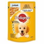 پوچ توله سگ پدیگری pedigree با طعم مرغ با سس وزن 100 گرم