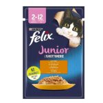 پوچ بچه گربه فلیکس Felix با طعم مرغ در ژله وزن ۸۵ گرم
