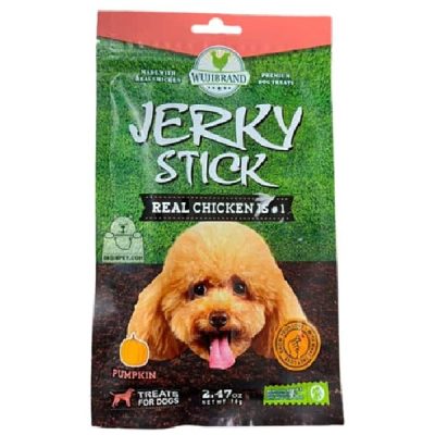 تشویقی سگ جرکی استیک jerky stick طعم کدو حلوایی وزن 70 گرم