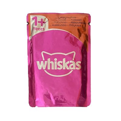 پوچ گربه ویسکاس Whiskas با طعم بوقلمون وزن 85 گرم