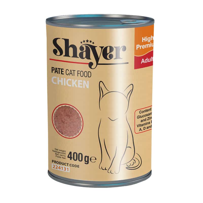 کنسرو غذای گربه شایر طعم مرغ وزن 400 گرم_68221b761f0c0.jpeg کنسرو غذای گربه شایر طعم مرغ وزن 400 گرم - تصویر 1