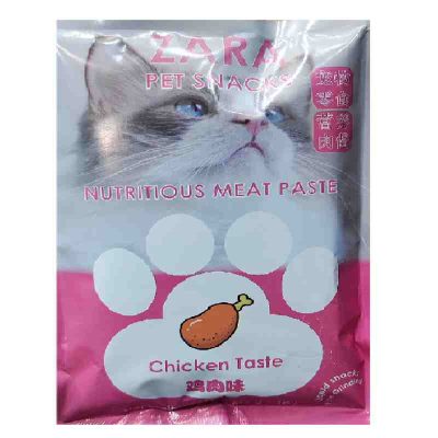 بستنی گربه زارا طعم مرغ و تائورین بسته 10 عددی