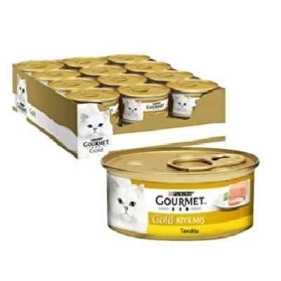 کنسرو گربه گورمت گلد پته وزن ۸۵ گرمی با طعم مرغ (پک 24 عددی)