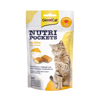 تشویقی گربه جیم کت مدل Nutri Pockets طعم ماهی پنیر وزن ۶۰ گرم